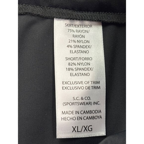 S.C. & CO. Womens Black Skort Size XL Rayon Blend Pull On Basic Classic - Picture 6 of 7